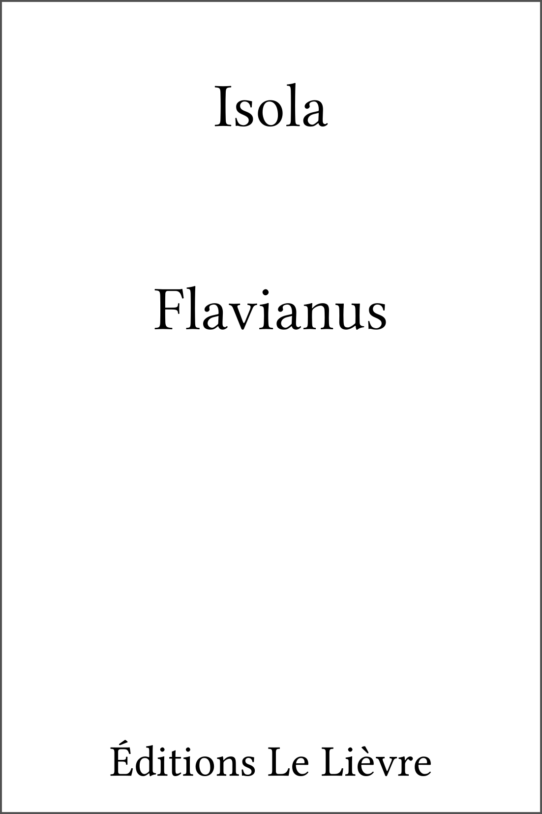 Couverture de Flavianus par Isola